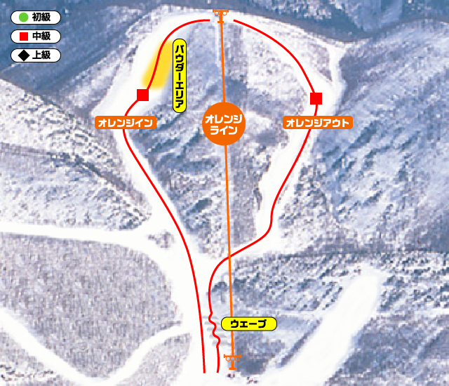 北日光・高畑スキー場のオレンジエリアマップ